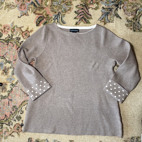 Womens Cynthia Rowley grey knit 3/4 sleeve sweater, Feels like Cashmere! NWT MED - Picture 1 of 12